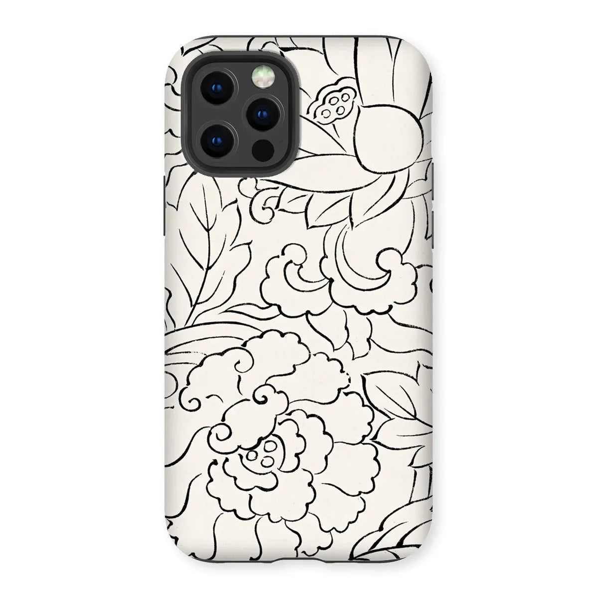 Black & White Florals - Taguchi Tomoki Iphone Case, 12 Pro / Matte, Smartphone Case Black-and-white Floral Pattern Design
