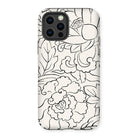 Black & White Florals - Taguchi Tomoki Iphone Case, 12 Pro / Matte, Smartphone Case Black-and-white Floral Pattern Design