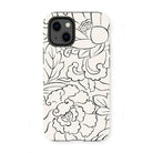 Black & White Florals - Taguchi Tomoki Iphone Case, 13 Mini / Matte, Smartphone Case Black White Floral Pattern Design
