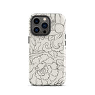 Black & White Florals Taguchi Tomoki Iphone Case, 13 Pro / Matte, Floral Patterned Phone Case