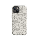 Black & White Florals - Taguchi Tomoki Iphone Case, 13 / Tough Phone, Floral-patterned Phone Case