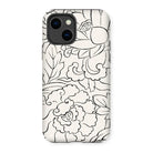 Black & White Florals - Taguchi Tomoki Iphone Case, 14 / Matte, Iphone Case Black White Floral Pattern Design