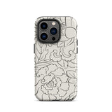 Black & White Florals - Taguchi Tomoki Iphone Case, 14 Pro / Matte, Floral-patterned Phone Case