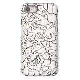 Black & White Florals - Taguchi Tomoki Iphone Case, 8 / Matte, Phone Case Black White Floral Pattern Design