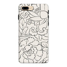 Black & White Florals Taguchi Tomoki Iphone Case, 8 Plus / Matte, Floral Patterned Smartphone Case Black Line Drawings White Background