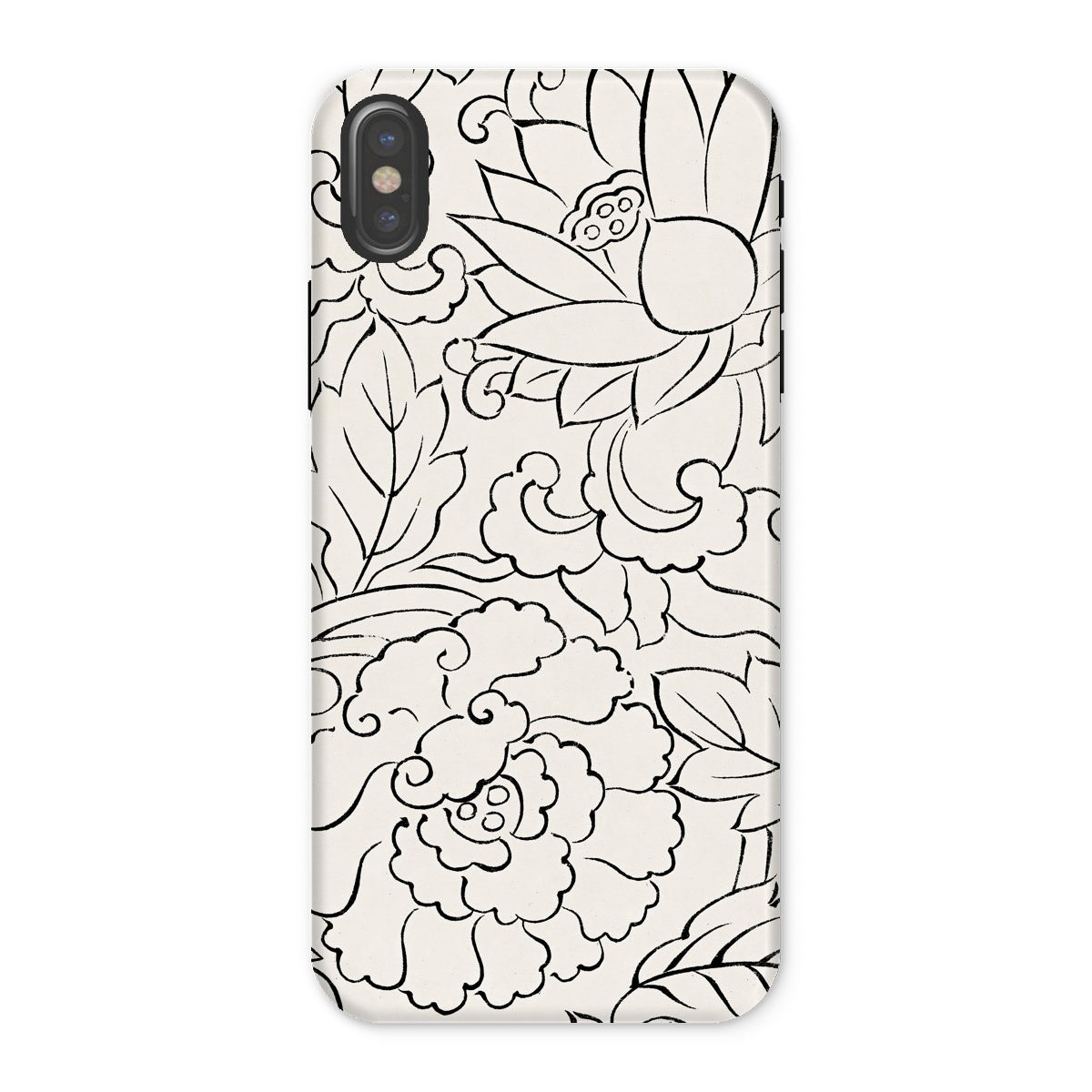 Black & White Florals Taguchi Tomoki Iphone Case, x / Matte, Smartphone Case Black White Floral Pattern Design