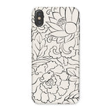 Black & White Florals - Taguchi Tomoki Iphone Case, x / Matte, Smartphone Case Black White Floral Pattern Design