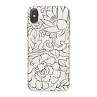 Black & White Florals - Taguchi Tomoki Iphone Case, x / Tough Phone, Smartphone Case Black White Floral Pattern Design