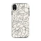 Black & White Florals Taguchi Tomoki Iphone Case, Xr / Matte, Iphone Case Black White Floral Pattern Design