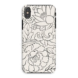 Black & White Florals - Taguchi Tomoki Iphone Case, Xs / Matte, Iphone Case Black White Floral Pattern Design