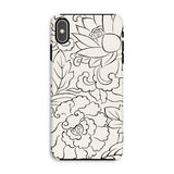 Black & White Florals - Taguchi Tomoki Iphone Case, Xs Max / Matte, Iphone Case Black White Floral Pattern Design