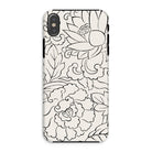 Black & White Florals - Taguchi Tomoki Iphone Case, Xs / Tough Phone, Iphone Case Black White Floral Pattern Design