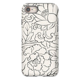 Black & White Florals - Taguchi Tomoki Phone Case Iphone 8 / Matte Phone Case Black White Floral Pattern Design Taguchi Tomoki, Vintage