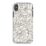 Black & White Florals - Taguchi Tomoki Phone Case Iphone Xs / Matte Floral Pattern Design, Vintage Japanese Woodblock Print, Catapults