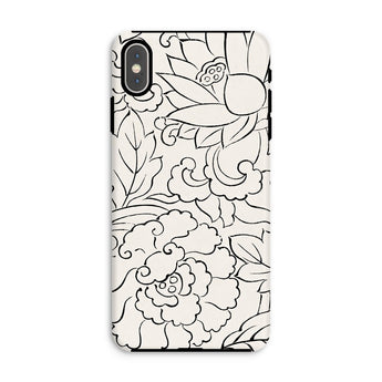 Black & White Florals - Taguchi Tomoki Phone Case Iphone Xs Max / Matte Floral Pattern Design, Vintage Japanese Woodblock Print, Catapults