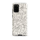 Black & White Florals - Taguchi Tomoki Samsung Case, Galaxy S20 Plus / Gloss, White Phone Case Black Floral Leaf Patterns
