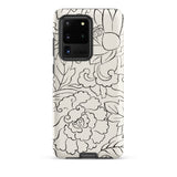 Black & White Florals - Taguchi Tomoki Samsung Case, Galaxy S20 Ultra / Matte, Phone Case Black White Floral Design