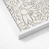 Black & White Florals - Taguchi Tomoki Woodblock Print / Canvas Framed Floral Page, Vintage Japanese, Prints