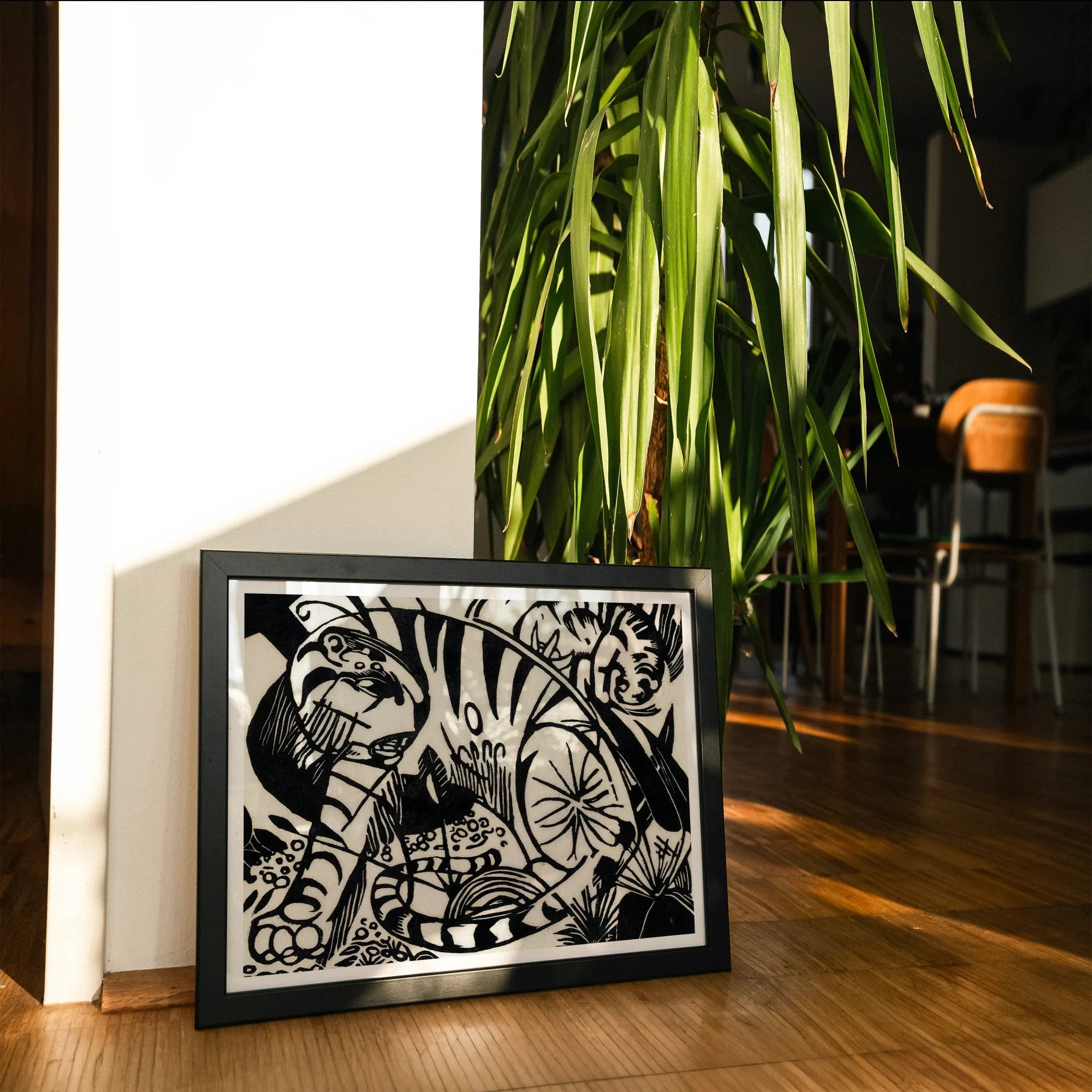 Tiger - Franz Marc Black and White Expressionism Art Print Posters Prints & Visual Artwork