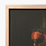 Framed Canvas Print Figure Dark Hair Orange Blindfold Gay Fetishism, 19th Century, Skin Catching Light