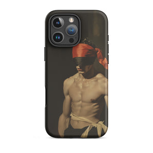 Blackout - Vintage 19th Century Gay Fetishism Iphone Case, 16 Pro Max / Matte, Black Phone Case Blindfolded Man