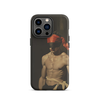 Blackout - Vintage 19th Century Gay Fetishism Phone Case Iphone 13 Pro / Matte Iphone Case Shirtless Man Red Blindfold Gay Fetishism