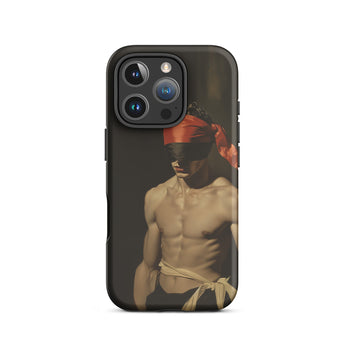 Blackout - Vintage 19th Century Gay Fetishism Phone Case Iphone 16 Pro / Matte Black Phone Case Shirtless Man Gay Fetishism