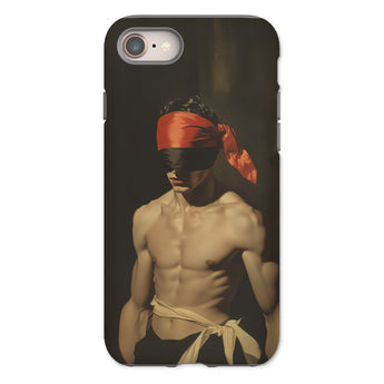 Blackout - Vintage 19th Century Gay Fetishism Phone Case Iphone 8 / Matte Phone Case Blindfolded Shirtless Man Gay Fetishism