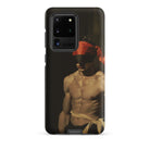 Blackout Vintage 19th Century Gay Fetishism Samsung Case, Galaxy S20 Ultra / Matte, Smartphone Case Blindfolded Shirtless Man Red Bandana