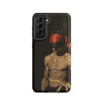 Blackout - Vintage 19th Century Gay Fetishism Samsung Case, Galaxy S21 / Matte, Black Smartphone Case Blindfolded Man Muscular Torso