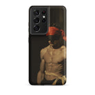 Blackout Vintage 19th Century Gay Fetishism Samsung Case, Galaxy S21 Ultra / Matte, Black Phone Case Shirtless Blindfolded Man