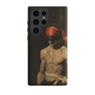 Blackout Vintage 19th Century Gay Fetishism Samsung Case, Galaxy S23 Ultra / Matte, Black Phone Case Design Shirtless Man Red Blindfold