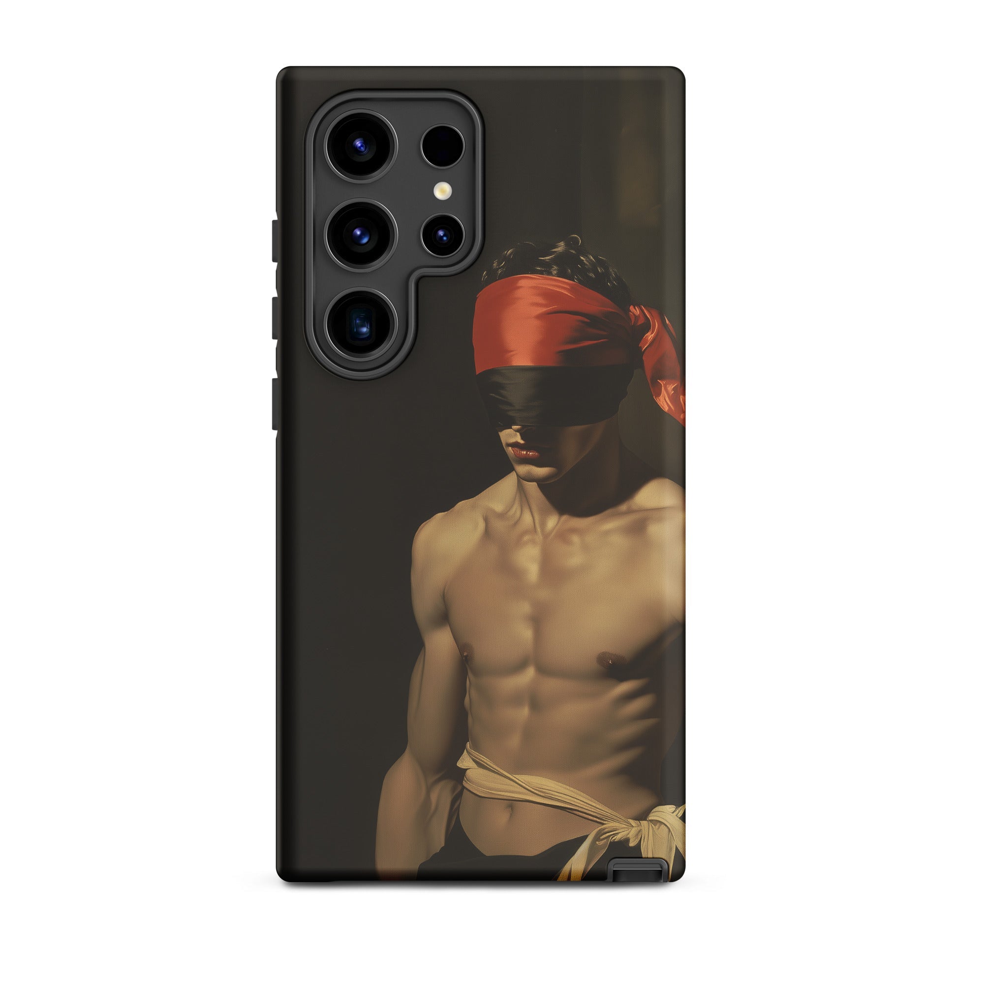 Blackout Vintage 19th Century Gay Fetishism Samsung Case, Galaxy S24 Ultra / Matte, Black Samsung S24 Ultra Phone Case Shirtless Man