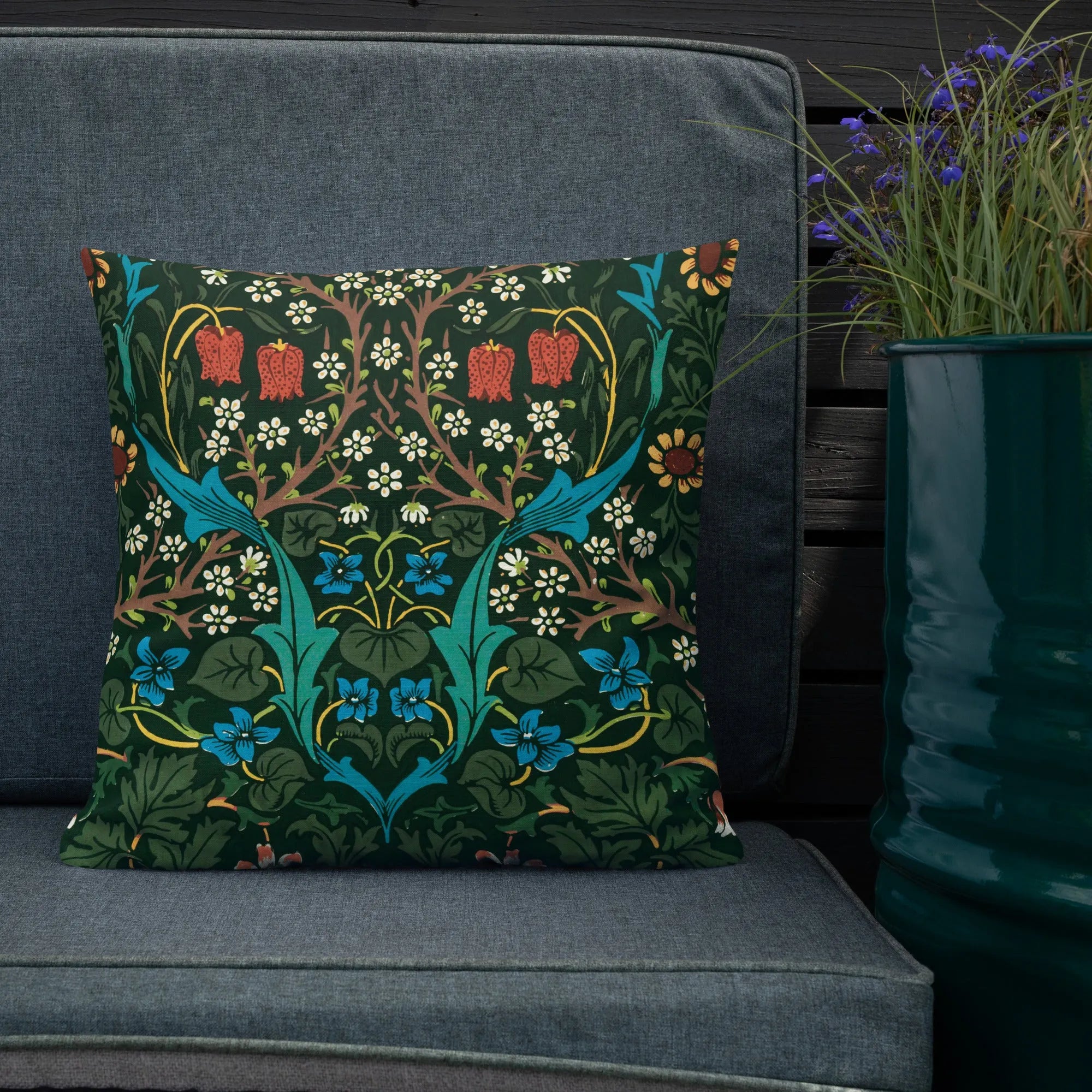 Blackthorn Hawthorn - William Morris Cushion - Decorative Throw Pillow - Throw Pillows - Aesthetic Art