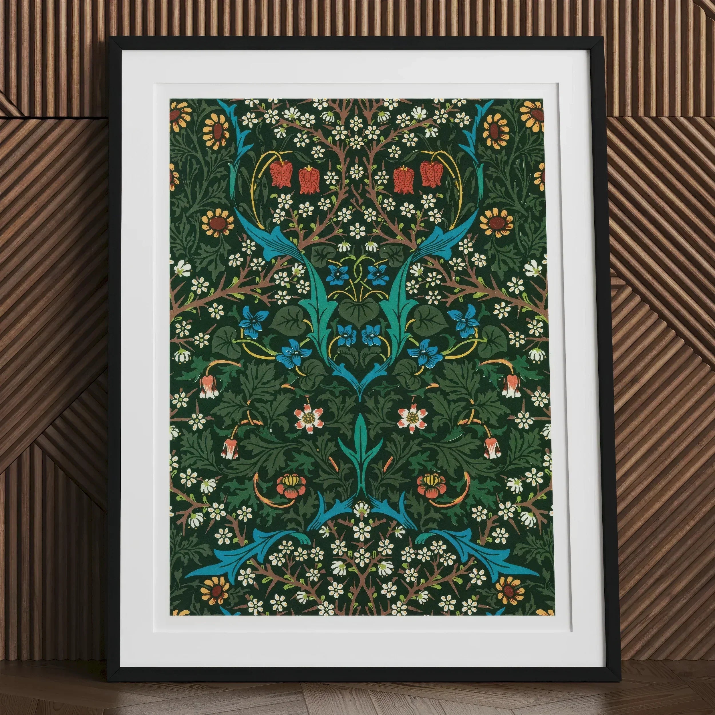 Blackthorn Hawthorn William Morris Florals Art Print, 24x32’’ / 61x81cm / Unframed, Framed Floral Art Print Intricate Botanical Patterns