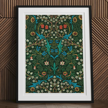 Blackthorn Hawthorn - William Morris Florals Art Print, 24x32’’ / 61x81cm / Unframed, Framed Floral Art Print Intricate Botanical Patterns