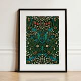 Blackthorn Hawthorn - William Morris Florals Art Print / Canvas, 12x16’’ / 31x41cm / Black Frame / Matboard, Posters Prints & Visual