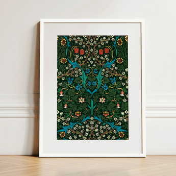 Blackthorn Hawthorn - William Morris Florals Art Print / Canvas, 12x16’’ / 31x41cm / White Frame / Matboard, Posters Prints & Visual
