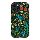 Blackthorn Hawthorn - William Morris Iphone Case, 12 Pro Max / Matte, Floral-patterned Smartphone Case Colorful Nature Design Birds Flowers