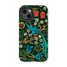 Blackthorn Hawthorn - William Morris Iphone Case, 13 Mini / Matte, Floral Patterned Phone Case Colorful Birds Flowers Dark