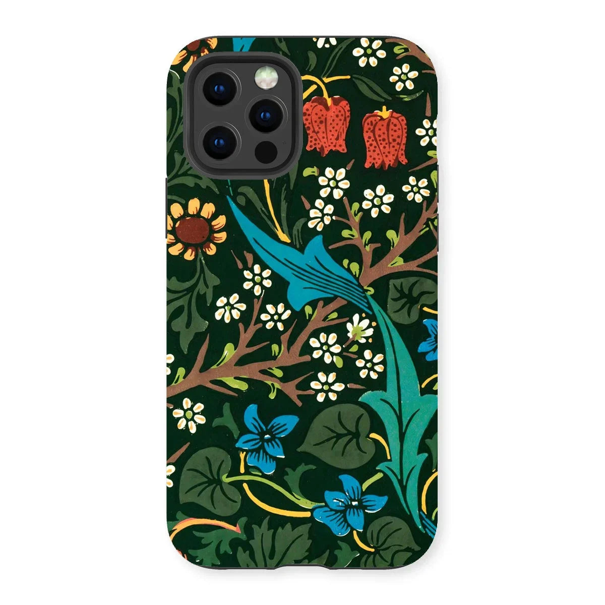 Blackthorn Hawthorn - William Morris Iphone Case, 13 Pro / Matte, Floral-patterned Phone Case Colorful Nature Design Birds Flowers