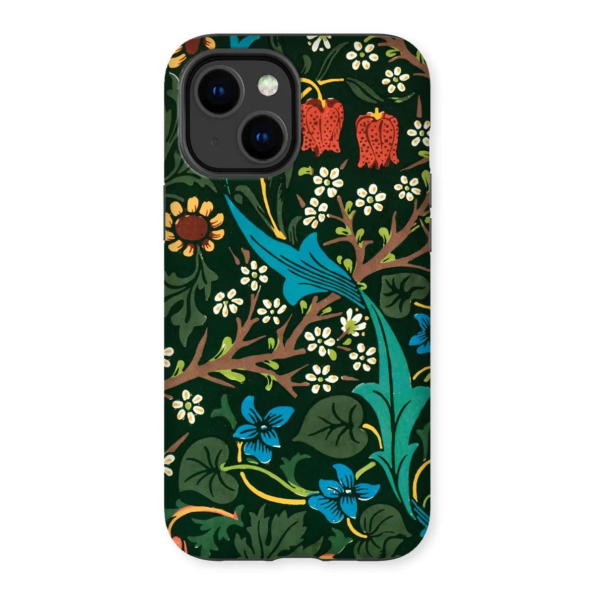 Blackthorn Hawthorn - William Morris Iphone Case, 14 Plus / Matte, Floral-patterned Smartphone Case Colorful Nature Design