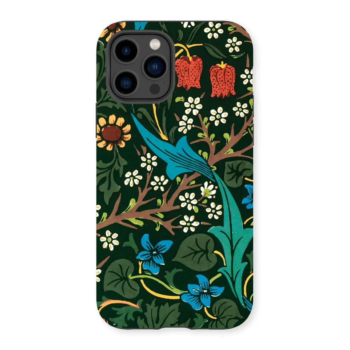 Blackthorn Hawthorn - William Morris Iphone Case, 14 Pro / Matte, Floral Patterned Phone Case Colorful Nature-inspired Design