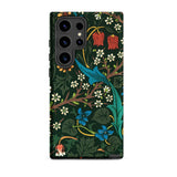 Blackthorn Hawthorn - William Morris Phone Case Samsung Galaxy S24 Ultra / Matte Dark Green Phone Case Adorned Vibrant Botanical Design