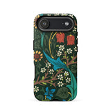 Blackthorn Hawthorn - William Morris Phone Case Iphone 17 Air / Matte Green Floral Phone Case Blue Bird Design Durable William Morris