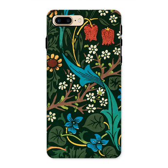 Blackthorn Hawthorn - William Morris Phone Case Iphone 8 Plus / Matte Floral Patterned Phone Case Colorful Botanical Designs Dark William