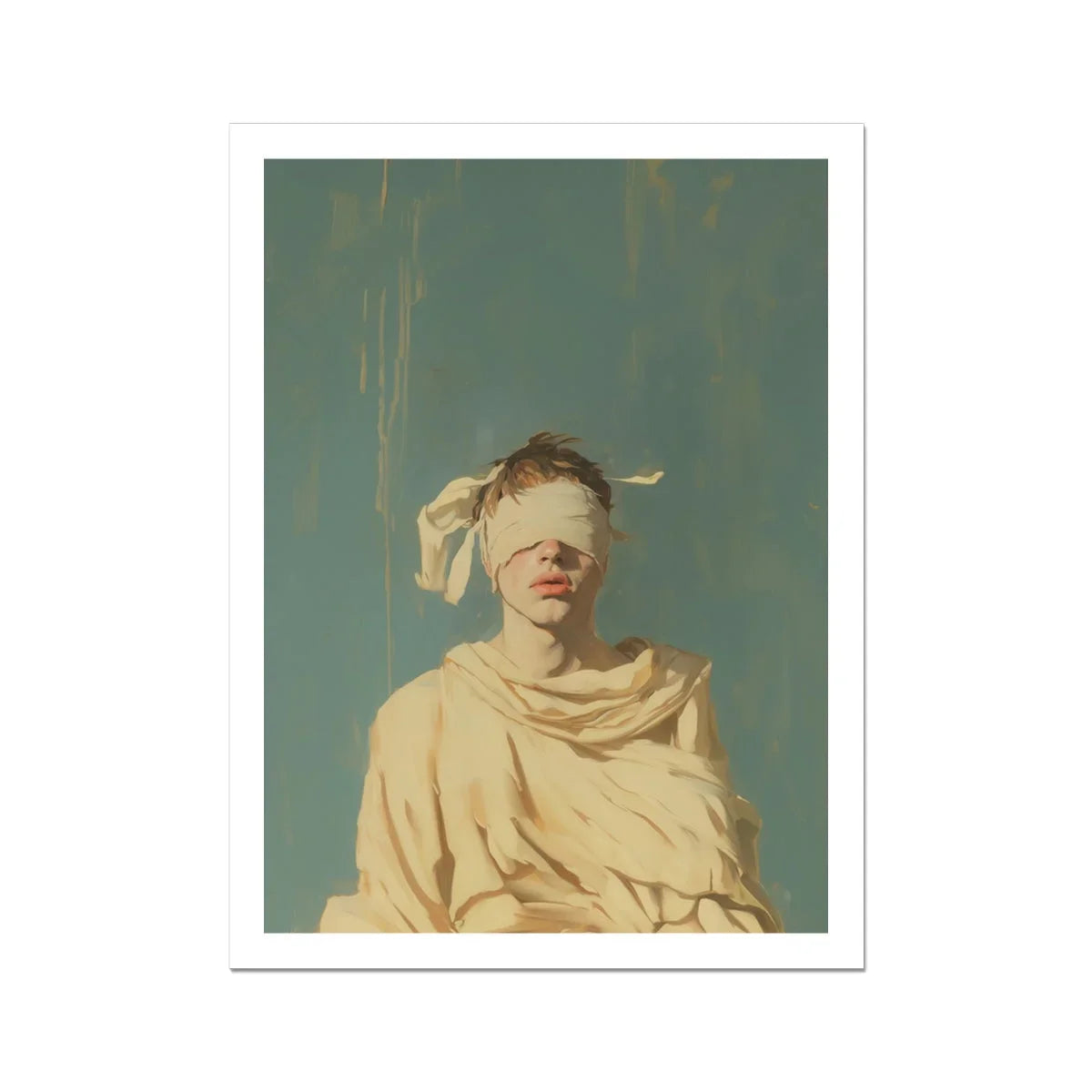 Blind Faith - Neoclassical Gay Saint Art Print, 18’’x24’’ / Unframed, Blindfolded Figure Draped Cloth