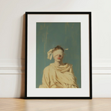 Blind Faith - Neoclassical Gay Saint Art Print / Canvas Black-framed Art Print Muted Teal Background Ethereal Figure Neoclassical Gay