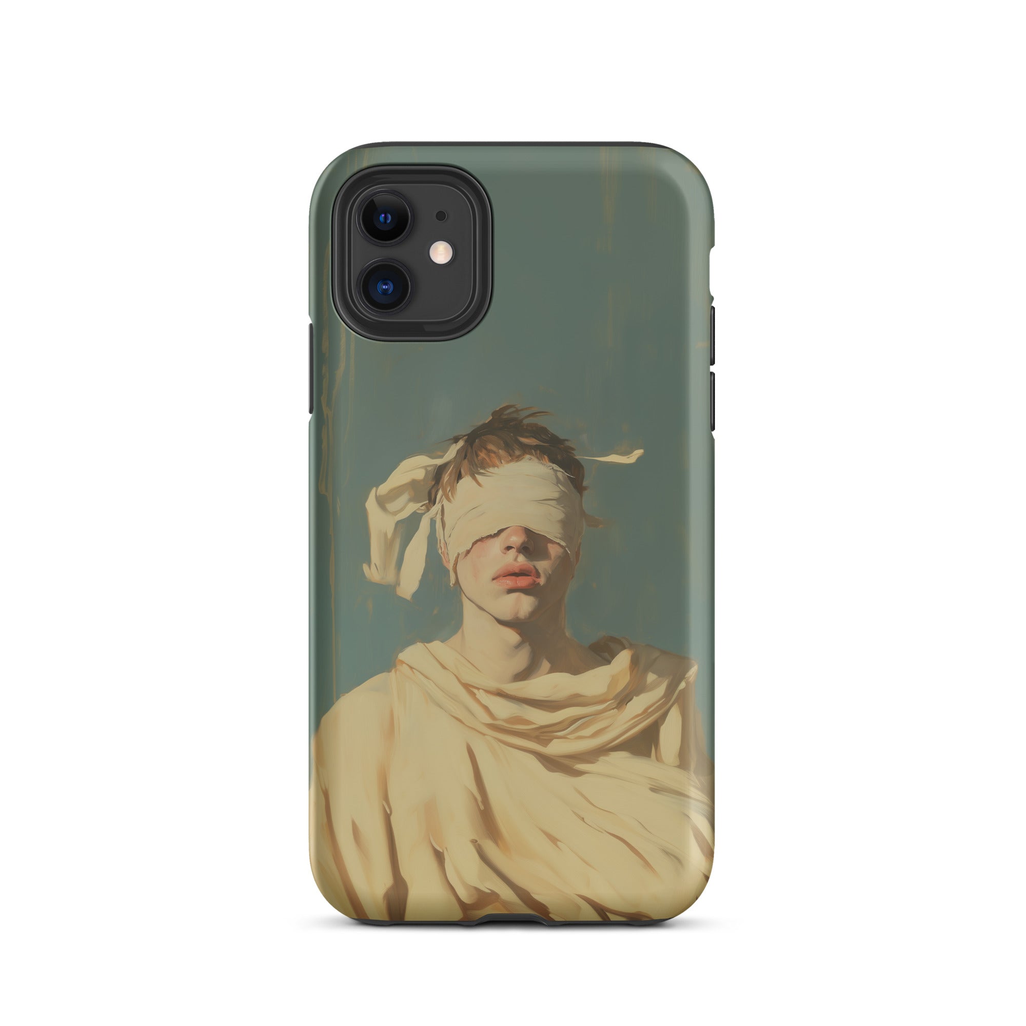 Blind Faith Neoclassical Gay Saint Iphone Case, 11 / Matte, Phone Case Blindfolded Figure