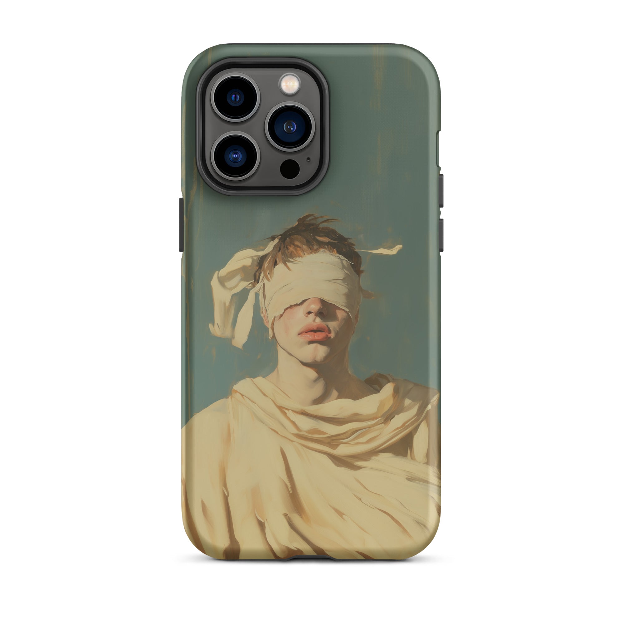 Blind Faith Neoclassical Gay Saint Iphone Case, 14 Pro Max / Matte, Phone Case Blindfolded Figure